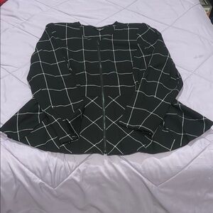 Lane Bryant Black and White Grid Jacket